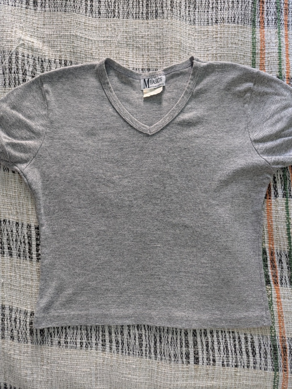 Vintage Cropped Basic Gray Tee